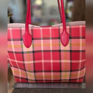 Kate Spade Pink and Red Checkered Tote
